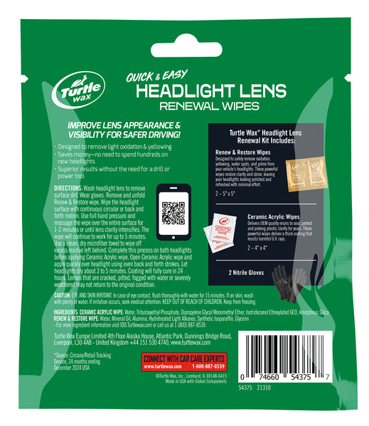 Headlight Lens Renewal Wipes